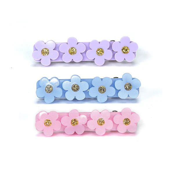 HAIR CLIP FLORES BLUE PINK PURPLE
