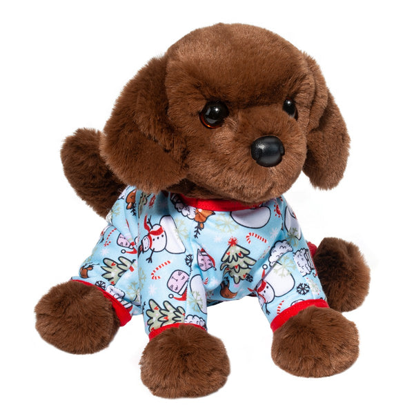 PELUCHE PERRITO LABRADOR CHOCOLATE CON PIJAMA
