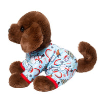 PELUCHE PERRITO LABRADOR CHOCOLATE CON PIJAMA