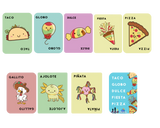 TACO, GLOBO, DULCE, FIESTA, PIZZA