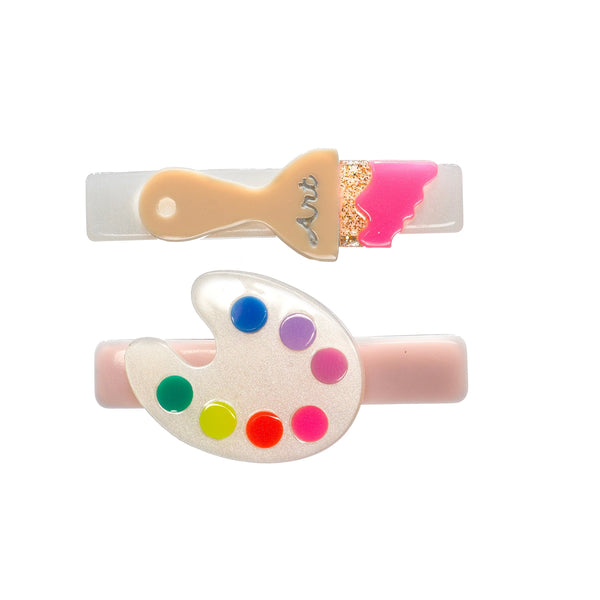 HAIR CLIP PAINTBRUSH NEON COLORS