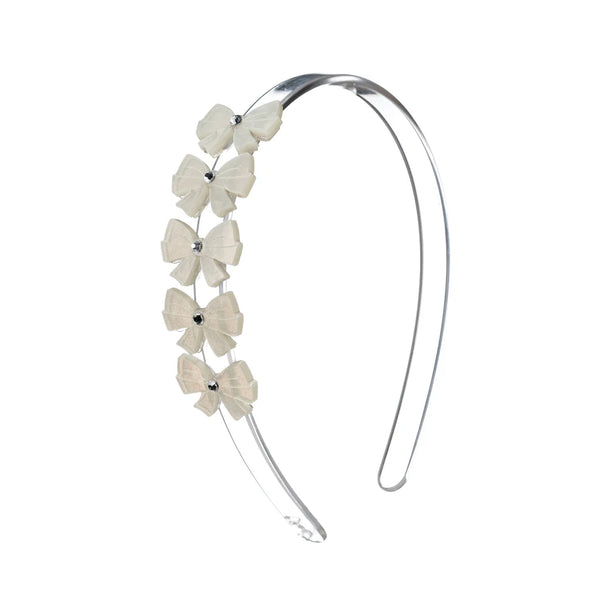 DIADEMA WHITE BOWS SATIN